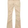 Light Beige High-Rise Flared Pants with Self-Tie Belt