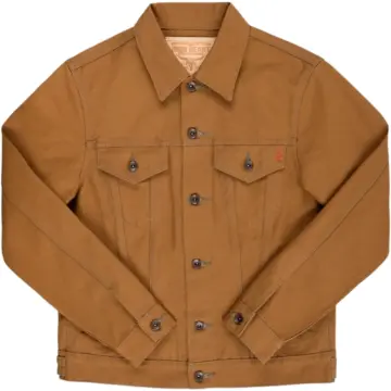 Classic Tan Trucker Jacket with Button Flap Pockets