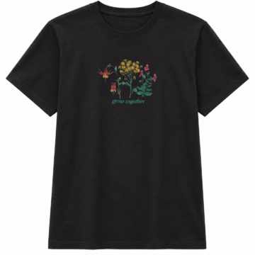 Black Wildflower Graphic Tee