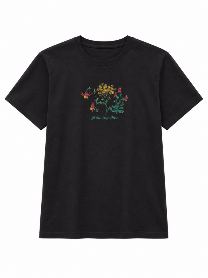Black Wildflower Graphic Tee