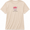Light Beige Heathered T-Shirt with Cherry Graphic