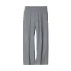 Medium Grey Tailored Wide-Leg Trousers with Pressed Crease