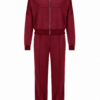 Burgundy Bomber Jacket and Pants Two-Piece Set