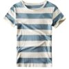 Dusty Blue and Off-White Striped Short-Sleeve T-Shirt
