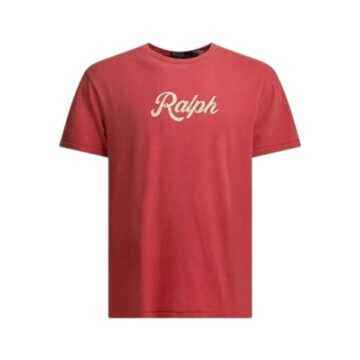 Muted Red Crew Neck Graphic T-Shirt